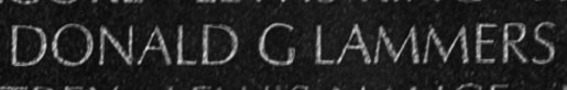 Engraving on The Wall of First Lieutenant Donald G. Lammers, U.S. Marine Corps
